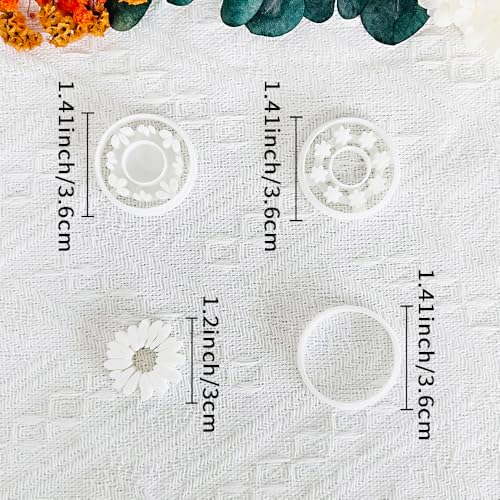 Xaekicr Round Floral Polymer Clay Cutters Set – Clay Earring Cutters for DIY Jewelry, Circle Flower Clay Tools for Earrings Making, Clay Molds for Polymer Clay Projects