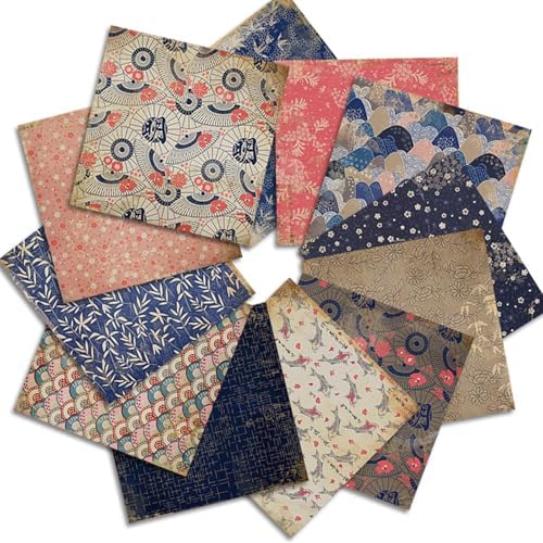 Scrapbook Paper,24 Sheets 6x6 Inch Vintage Japanese Style Scrapbook Supplies,160gsm Single-Sided Decopodge Craft Paper for DIY Card Making Scrapbook Photo Album Journal Decor (Retro 1)