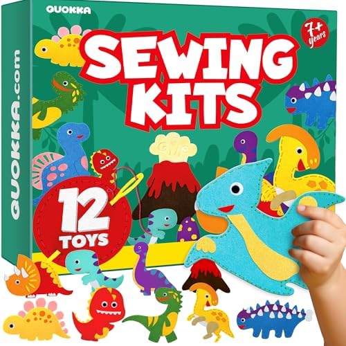 Sewing Kit for Kids Ages 8-12 - 12 Beginner DIY Kids Sewing Crafts Ages 4-7