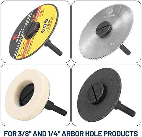 4 Pack Mounting Mandrel 3/8" & 1/4" Arbor Hole for Cut-Off Wheel Circular Saw Blade 1/4" Shaft for Die Grinder Rotary Tool