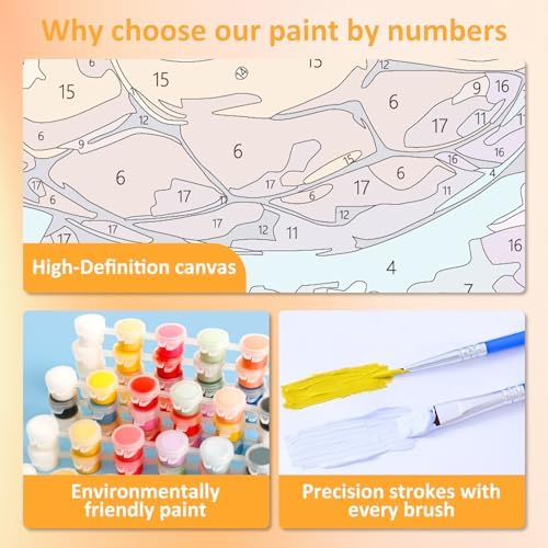 Tennis Paint by Numbers Kit for Kids, 8x8 inch