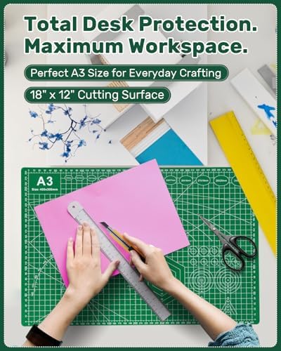Self Healing Cutting Mat, 11" x 17", Double-Sided Rotary Cutting Mat for Sewing, Quilting, Scrapbooking & Craft, Craft Cutting Board for Hobby Use(A3)