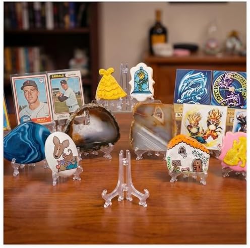 artliving 3inch Clear Plastic Easels or Stand/Plate Holders to Display Pictures or Other Items at Weddings, Home Decoration, Birthdays, Tables (12 Pack)