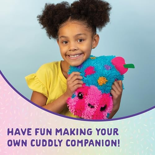LatchKits Cupcake Pillow - Latch Hook Kits for Kids, Arts and Crafts, Yarn Art, Kids Crafts, Toys for Girls, Birthday Gift for Girls, Easy to Follow Pattern, Hook Included, Craft Kits, Ages 6+