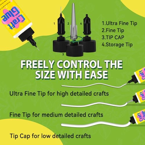 Craft Glue, 3.38 Fl Oz, Quick-Dry, Fine Tip, Dries Clear