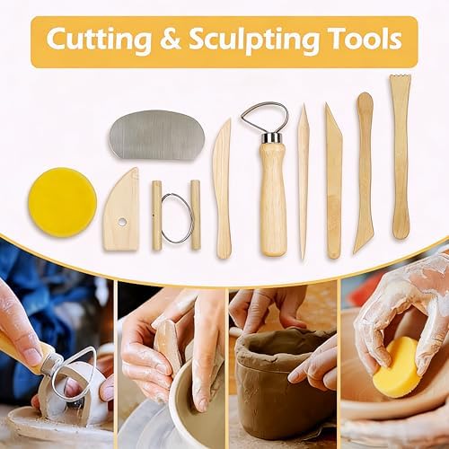 DaChihSheng 43 Pcs Clay Tools Kit Pottery Tools Polymer Clay Sculpting Tools Kit for Carving Air Dry Clay Tools Set for Adults Clay Sculpting Tools Ceramic Tools Graving Tools use for DIY Handicraft