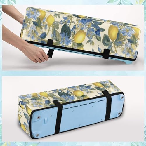 Binienty Padded Dust Cover, Lemon Bird Printed Scrapbooking Die-Cut Machines Protection Covers with Pockets Craft Tool Organizer, Ideal Gifts for Housewife Women Mom
