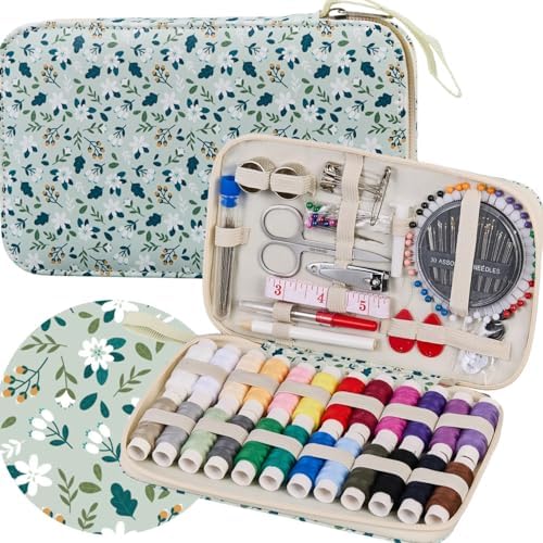 Bobode Travel Sewing Kit with 24 Sewing Thread & Heavy Duty Sewing Needles