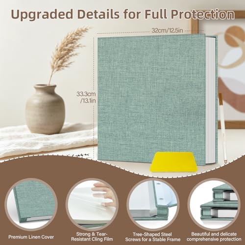Popotop Photo Album Self Adhesive Scrapbook Album for 4x6 5x7 8x10 Pictures DIY Photo Book as Scrapbooking Supplies Kits, Birthday Gifts for Women Mom Wedding Baby Family Travel