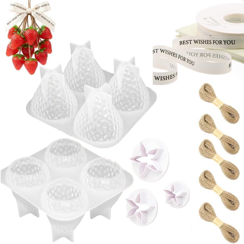 DIY Soap Making Kit, Silicone Strawberry Grape Soap Molds for Handmade
