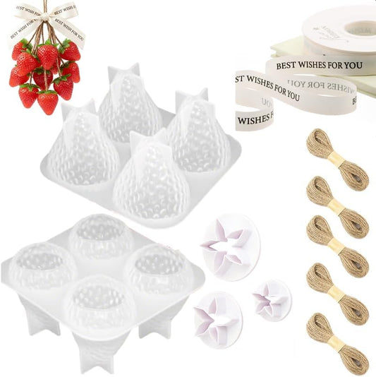 DIY Soap Making Kit, Silicone Strawberry Grape Soap Molds for Handmade