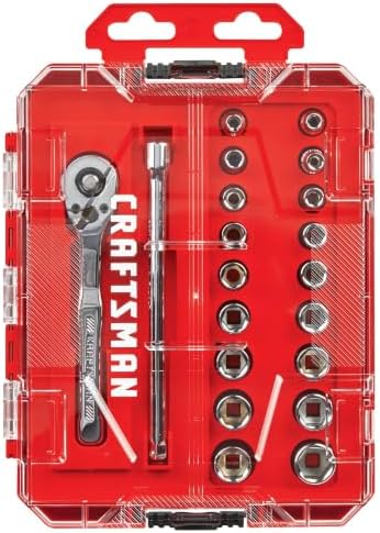 CRAFTSMAN Mechanics Tool Set, 1/4 Inch Drive, 20 Piece, 90-Tooth (CMMT12108)