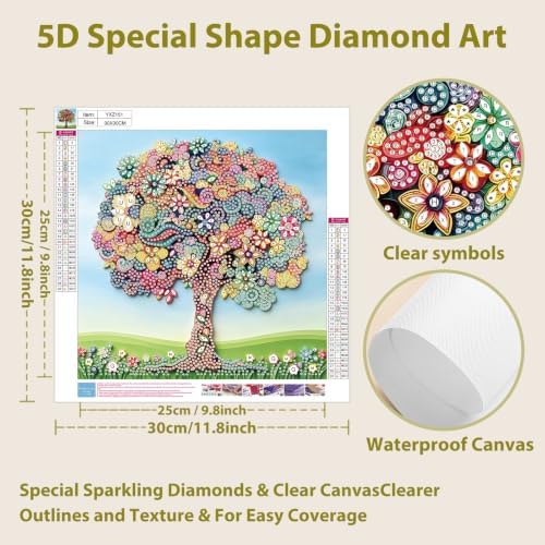Aestalrcus Tree Diamond Art Kits for Adults Special Shape Diamond Painting