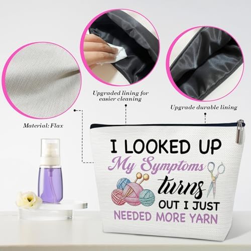 Knitting Makeup Bag, Gifts for Knitter Lovers