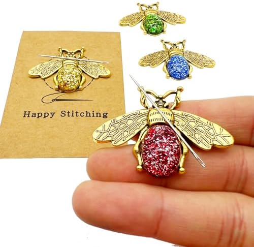 PARKUVALLEY 4pcs Bee Needle Minder for Cross Stitch