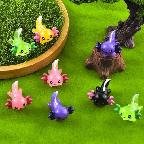 Cute Tiny Axolot Figurines Silicone Mold Micro Dollhouse Animal Epoxy Casting Mold for DIY Resin Art Fairy Garden Miniatures Landscape Crafts Decor