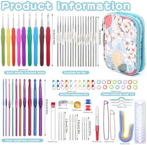Mayboos 96 Pack Crochet Hooks Set, Ergonomic Crochet Hooks Weave Yarn Kits