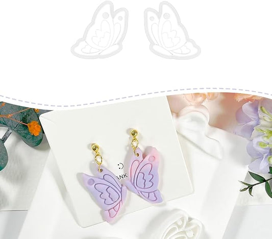 Xaekicr Butterfly Wings Polymer Clay Cutters – Clay Cutters for Earrings Making, Polymer Clay Molds for Jewelry DIY, Clay Tools for Handmade Crafts