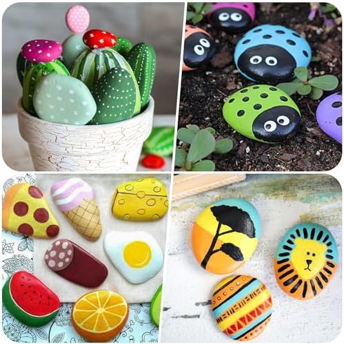 River Rocks for Painting 75 Pcs Large 2-3 Inch Flat Smooth Painting Stones Craft Rock to Paint for Kids Crafts Painting Bulk
