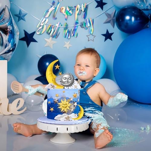 Sun Face Moon Star Silicone Molds 2Pcs Star Fondant Cake Mold Ramadan Eid Mubarak Chocolate Molds Sun Candy Polymer Clay Mold for Baking Craft Gum Biscuits Mousse