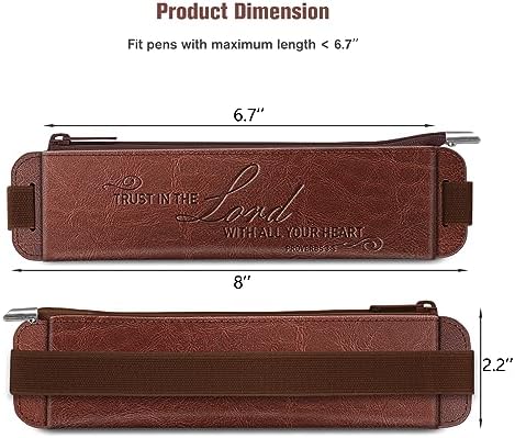 FINPAC 2-Pack Elastic Pen Holder for Notebook Leather Pen Holder