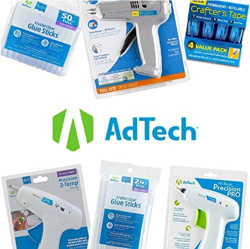 AdTech Crystal Clear Hot Glue Gun Sticks (W220-14ZIP50) – All-Purpose Glue Sticks for Crafting, Scrapbooking & More. 50 Pieces. Length: 4” Diameter: .44”. (Pack of 2)
