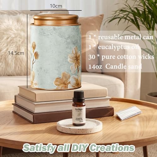 Aufien Candle Sand with Wicks, 14 Oz Pearled Candle, DIY Bead Powder Sand Wax Making kit Refillable Non Toxic for Handmade, Mother's Day Wedding and Halloween Christmas Decorations