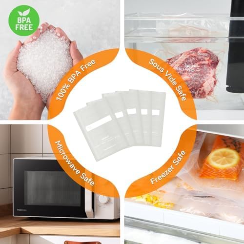 Wevac Vacuum Sealer Bags, Quart 8"x12" 200 Count, Pint 6"x10" 100 Count