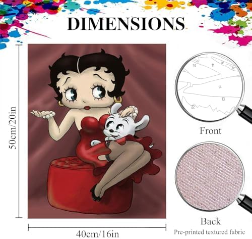 JAKI Paint by Numbers kit for Adults Cartoon-Paint by Numbers kit for Kids,DIY Acrylic Oil Painting Adult Paint by Number Kits for Gift Home Wall Decor 16 x 20 incm