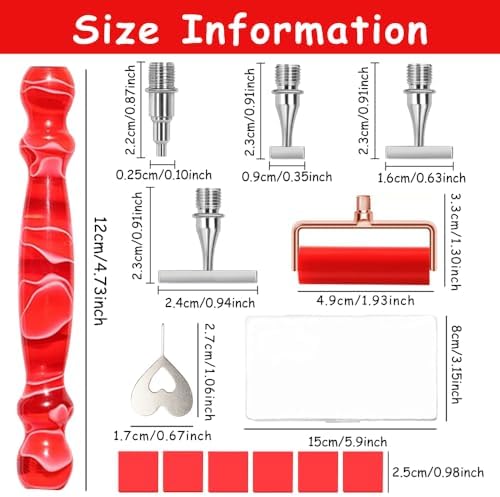 Praise V Do Thin Version Stainless Steel Diamond Painting Art Drilling Pen Kit with Screw Silver Metal Tips Nib Placer Roller Tool Accessories, Ergonomic Diamond Art Pen for 5D Diamond Paint Bead Dot