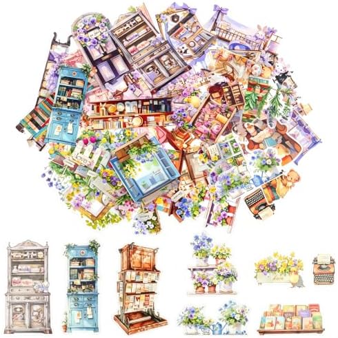 120Pcs Iandscape Stickers for Scrapbooking,Self-Adhesive Transparent Iandscape Stickers Scrapbook Supplies Journaling Supplies for Adult Card Making Letters DIY Water Bottle Cards Decoration