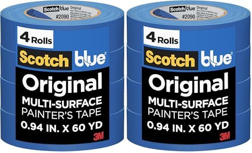 ScotchBlue Original Painter's Tape 2090-24VR4-A, 0.94 in x 60 yd (24mm x 54.8m), 4 Rolls/Pack (Pack of 2)
