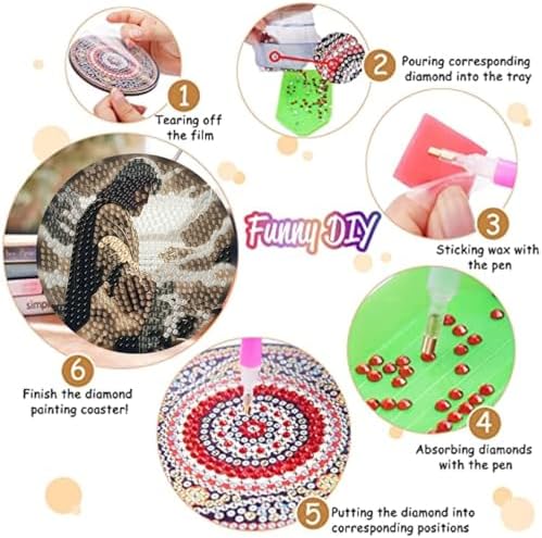 8 Pack Diamond Art Coasters,Jesus Christ Diamond Painting Coasters Kits