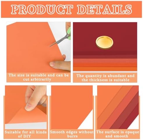 Whaline 50 Sheets Fall Assorted Red Orange Card Stock Paper 12 x 12 Inch Thanksgiving Scrapbook Craft Paper for Autumn Print DIY Art Making School Office Supplies, 65lb