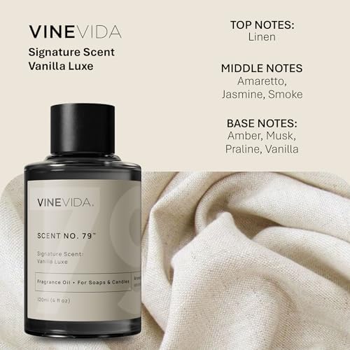 VINEVIDA [4oz] Vanilla Luxe Fragrance Oil for Candle & Soap Making - Natural Candle Scents Made in USA
