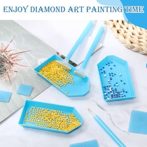 Affrolling 90 Pcs Diamond Art Tools, Drill Pens Trays Glue Clay