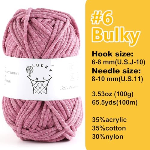 100g Yarn for Crocheting and Knitting,66yds/60m Cotton Yarn for Beginners,Cotton-Nylon Acrylic Blend Yarn for Beginners Crochet Kit Making(Purple)
