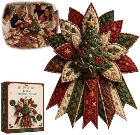 Quilted Christmas Tree Kit DIY Patchwork Sewing Set 3D Fabric Holiday Decor