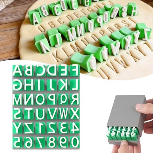 Alphabet Stamps Set for Clay Pottery - Polymer Clay Tools, Uppercase and Lowercase Alphabet Number Symbols Small Press Fondant Embosser DIY Cookie Stamps (Uppercase Alphabet & Numbers)