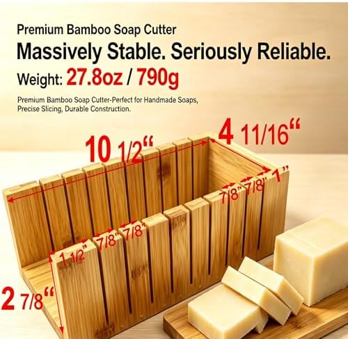 Soap Molds with Bamboo Cutting Box and 2 PCS Silicone and Wood Molds Box
