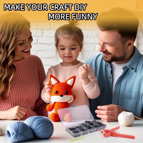 567Pcs Safety Eyes and Noses for Crocheting,1Pack Safety Eye Tool ，5 Size Safety Eyes & 6 Type Safety Noses with 300Pcs Washers,Safety Eye Set for Amigurumi,Stuffed Animals Safety Eyes