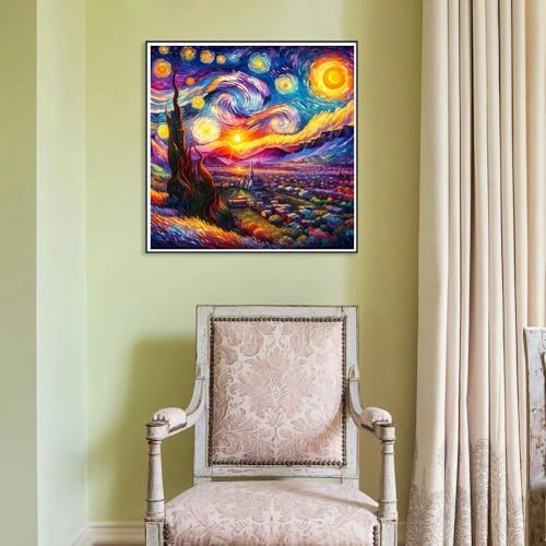 Lophomie Diamond Art Kits for Adults, 5D Starry Night Diamond Painting Kits