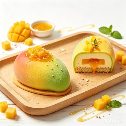 4.25" Giant 3D Mango Silicone Mold 2 Pack, Extra Large Fruit Cake Mold