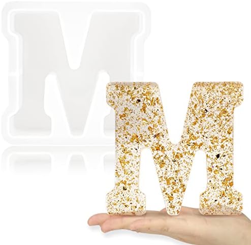 Gartful 7 Inch Large Letter Molds for Resin, 3D M Capital Alphabet Epoxy Resin Mold, A to Z Thick Resin Letter Molds for Making Letters, Word Sign Art, DIY Crafts, Making Cake, Party Home Decor