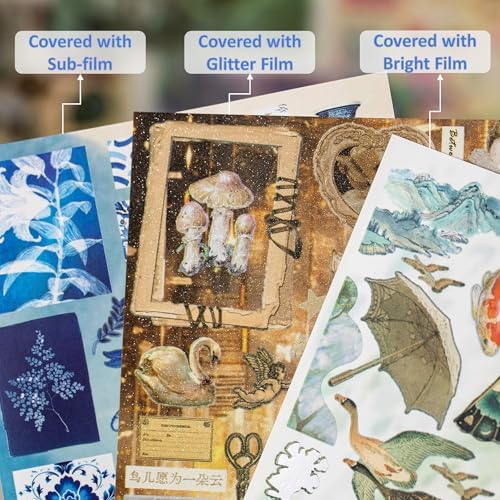 Japanese Retro Sticker Book, 800 Cartoon Stickers Book with Art Coated Paper Creative Activity Stickers for Adults, DIY Scrapbooking Phone Cases Laptops Party Gifts (Starlight Old Dreams)