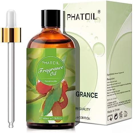 PHATOIL 3.38FL.OZ Honeysuckle Fragrance Oils for Aromatherapy, Essential Oils for Diffusers for Home, Perfect for Diffuser, DIY Candle and Soap Making, DIY Scented Products - 100ml | Long Lasting Scented Oils For Humidifier, Air Freshener, DIY Soap Can...