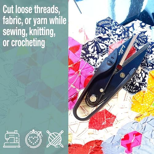 Beaditive Premium Thread Snips - Thread, Yarn, Embroidery Snipper for Sewing, Quilting, Knitting, Jewelry Making - High-Carbon Steel Blades with Protective Cap and Lanyard