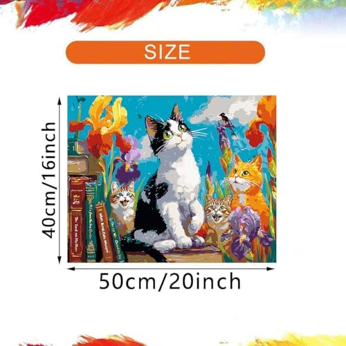DYAIANGMU Cat Paint by Numbers Kit for Adults Beginners 19.6X15.7inch