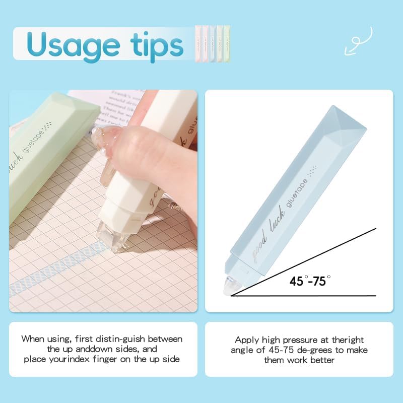Scrapbooking Double Sided Tape Roller, 5-Pack Craft Adhesive Glue Runner - Multipurpose Journaling Supplies for Scrapbooking, Gift Wrapping, Photo Mounting, School Office & Crafts
