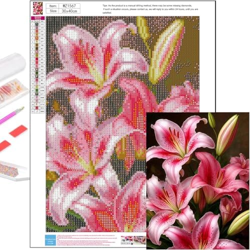Axquilon Flowers Diamond Art Kits for Adults 12x16 inch